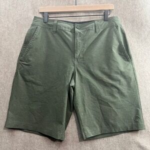 Hang Ten Hybrid Walk Shorts Mens 32 Green Micro Check Houndstooth Casual Summer
